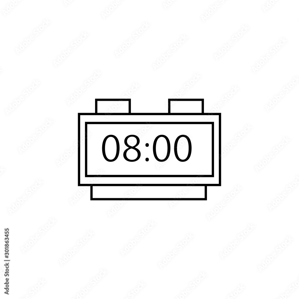 Poster clock, time, alarm icon. simple line, outline vector of icons for ui and ux, website or mobile appli