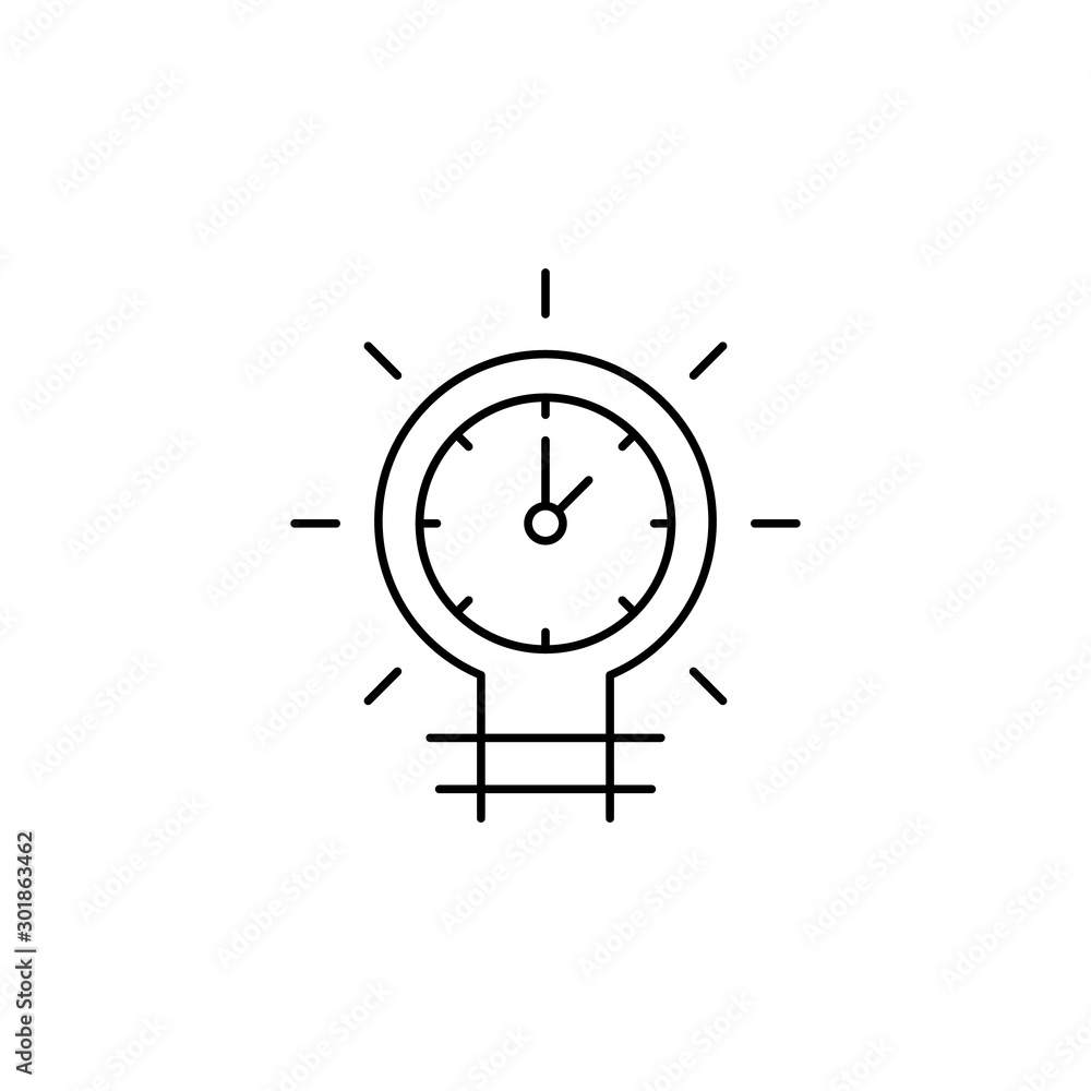 Poster idea, clock, time icon. simple line, outline vector of icons for ui and ux, website or mobile applic
