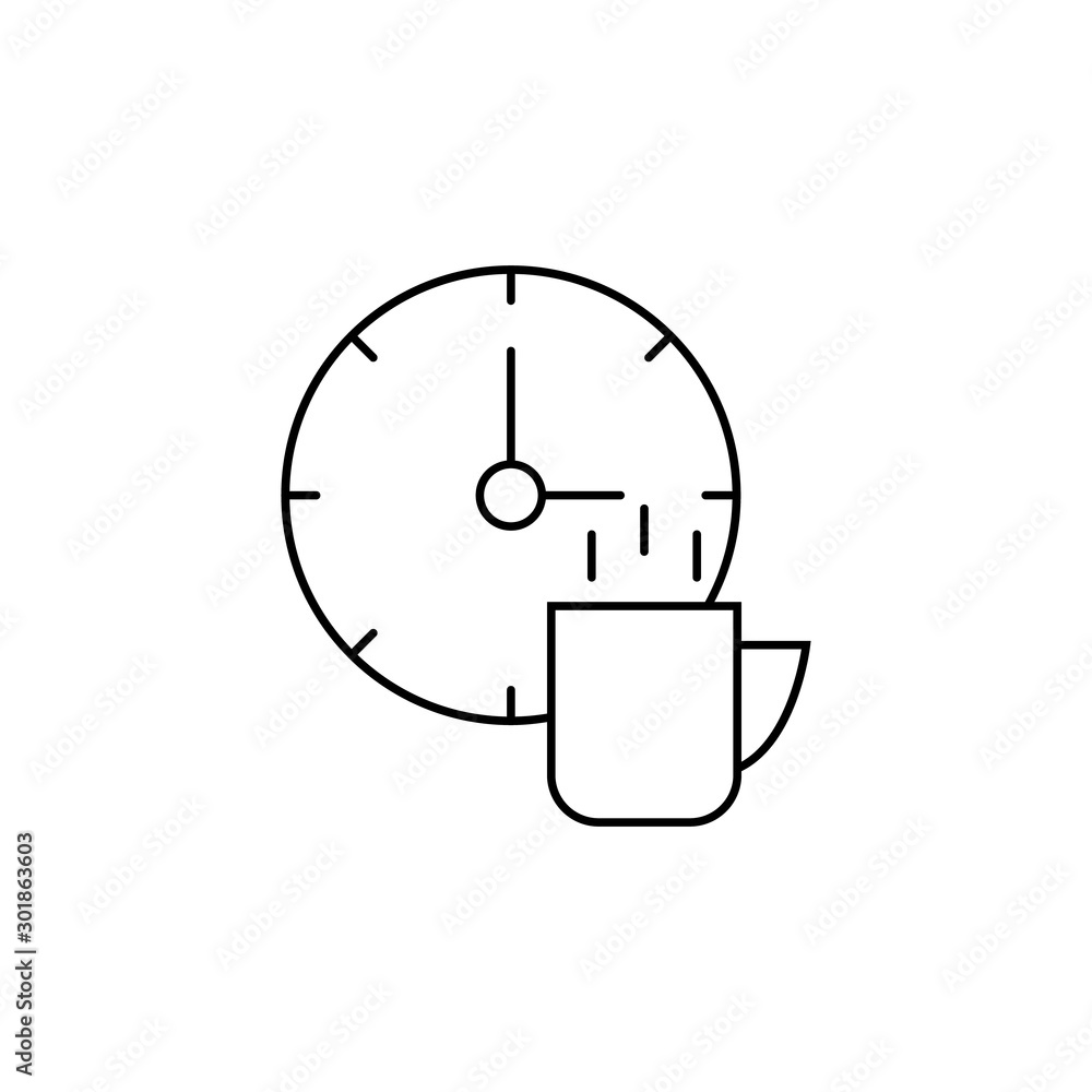 Poster Tea, time, clock icon. Simple line, outline vector of icons for ui and ux, website or mobile application