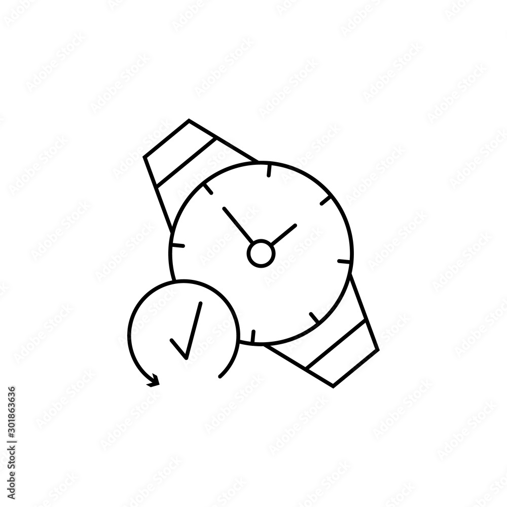 Poster wristwatch, time, clock icon. simple line, outline vector of icons for ui and ux, website or mobile 