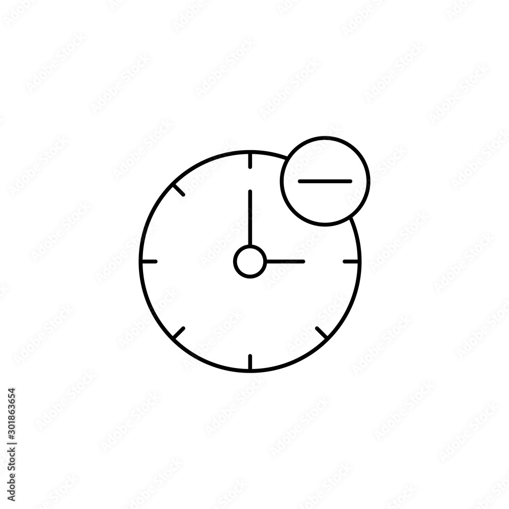 Poster alarm clock, time icon. simple line, outline vector of icons for ui and ux, website or mobile applic
