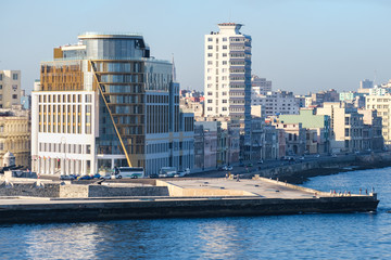 The skyline of Havana and the famous Malecon
