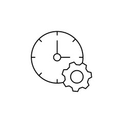Time, clock, gear icon. Simple line, outline vector of icons for ui and ux, website or mobile application
