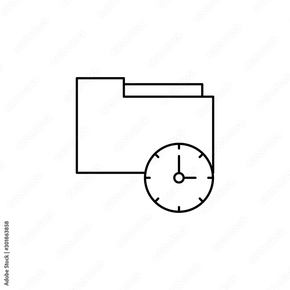 Poster data, clock, time icon. simple line, outline vector of icons for ui and ux, website or mobile applic