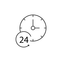 24 hour, forward, time icon. Simple line, outline vector of icons for ui and ux, website or mobile application