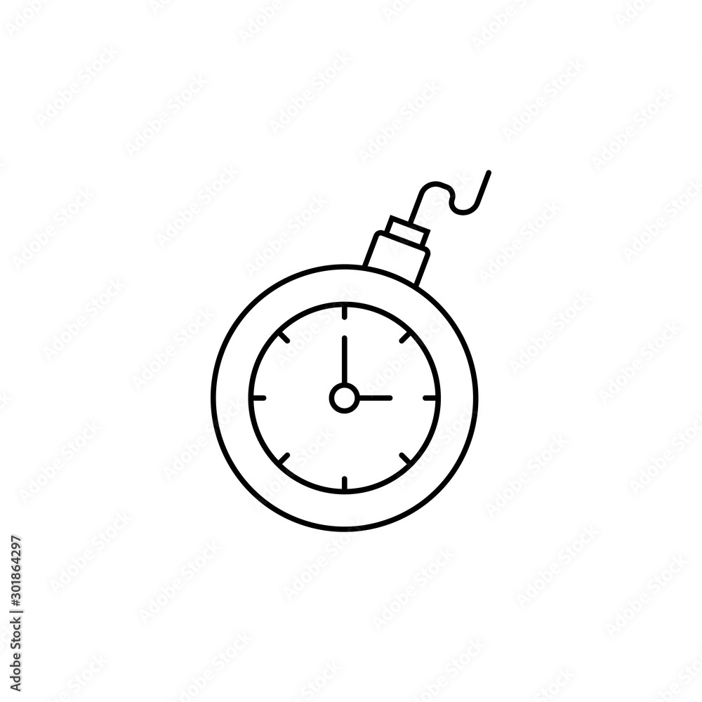 Poster bomb, time, clock icon. simple line, outline vector of icons for ui and ux, website or mobile applic