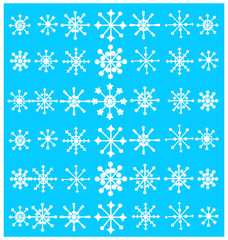 Fototapeta na wymiar Vector set of various snowflakes. You can use it as a background or as a separate element