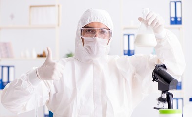 Food scientist testing new stuff in the lab