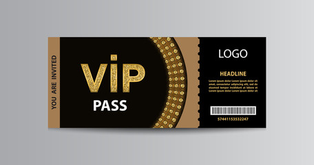 VIP admission ticket template - obrazy, fototapety, plakaty