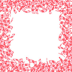 British pound notes falling. Small GBP bills on wh