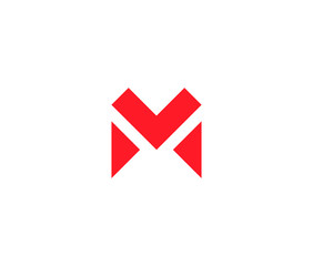 Letter M monogram for email Logo Icon Premium Minimal emblem design template