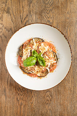 vegetable carpaccio on the wooden background