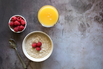 Raspberry Oatmeal Breakfast
