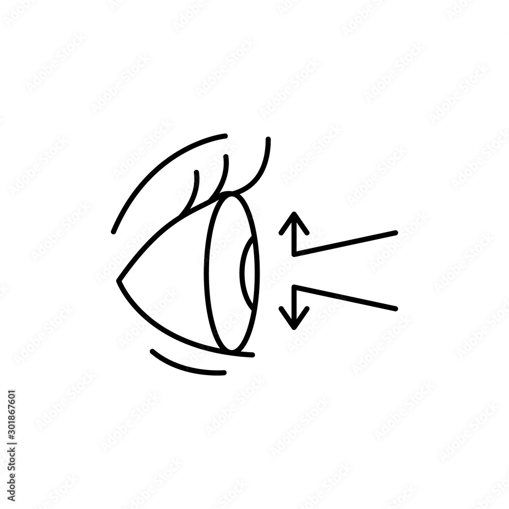 Poster blind eye icon. simple line, outline vector of optometry icons for ui and ux, website or mobile appl