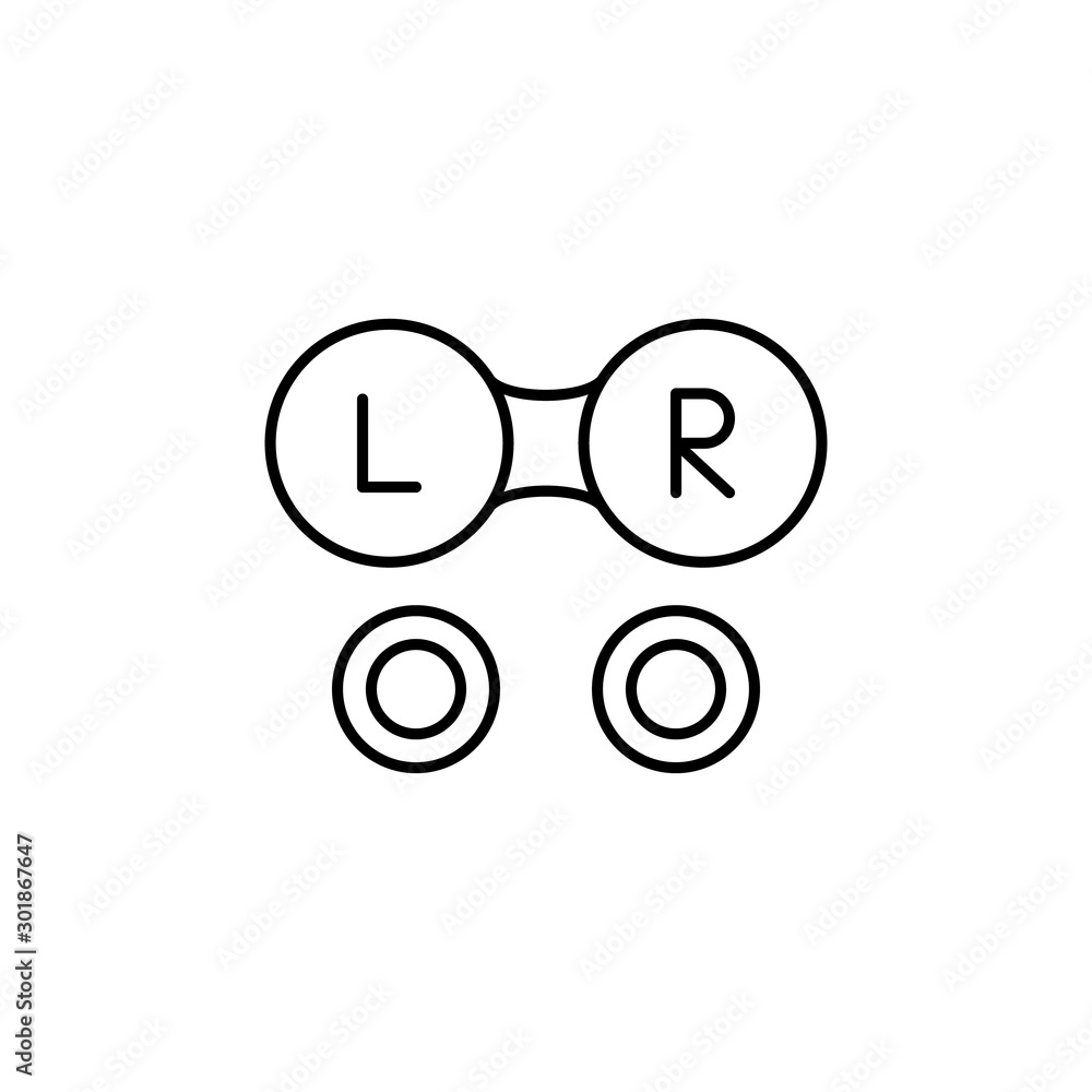 Poster glasses left right icon. simple line, outline vector of optometry icons for ui and ux, website or mo
