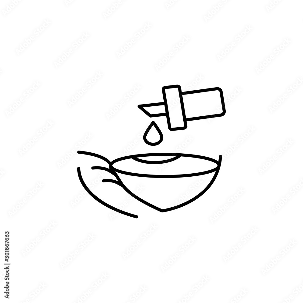 Poster drops eye icon. simple line, outline vector of optometry icons for ui and ux, website or mobile appl