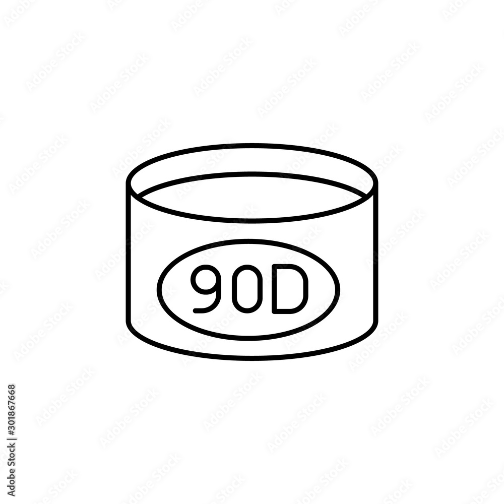 Poster lens case icon. simple line, outline vector of optometry icons for ui and ux, website or mobile appl
