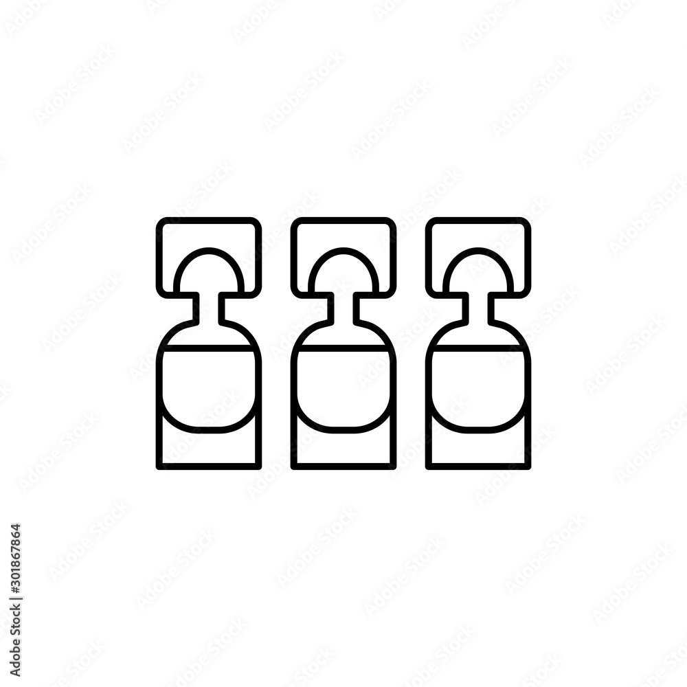 Poster artificial tears case icon. simple line, outline vector of optometry icons for ui and ux, website or