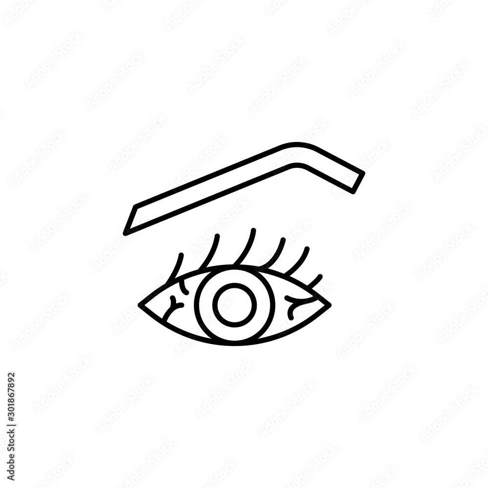 Poster eye diseases eye icon. simple line, outline vector of optometry icons for ui and ux, website or mobi