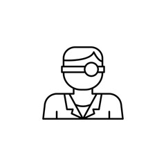 Ophthalmologist doctor icon. Simple line, outline vector of optometry icons for ui and ux, website or mobile application