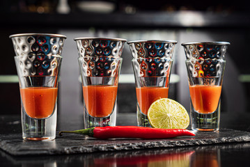 blood mary shots on the black