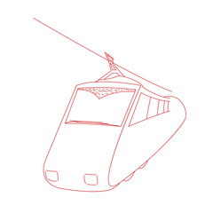 train contour vector illustration isolated