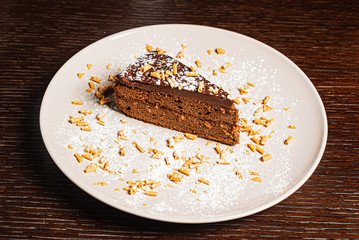 chocolate cake with almond and orange