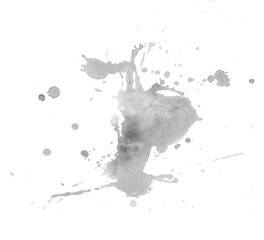 Desaturated abstract watercolor texture stain with splashes and spatters. 