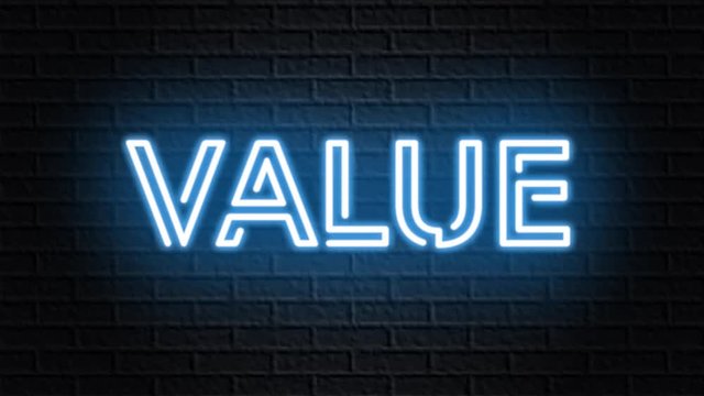 blue neon video animation value