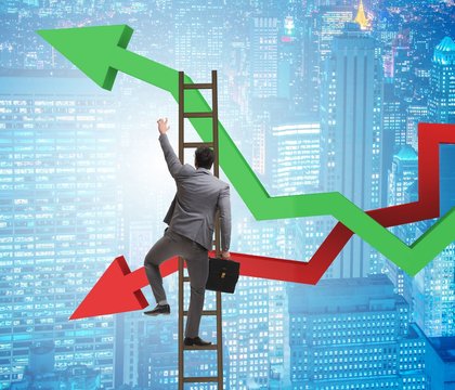 The business concept of both crisis and recovery