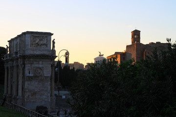 A scenic sunset on display in Rome, Italy