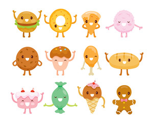 Desserts Cartoon Character Set
