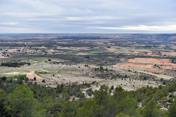 Fototapeta na wymiar vista aerea de un campo español