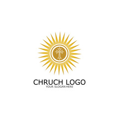 logo church.christian symbol,the bible and the cross of jesus christ-vector