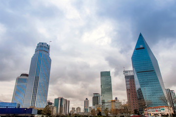 Istanbul, Turkey, 16 March 2016: Is Bank, Finans Bank Towers, 4.Levent District