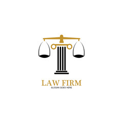 Law Firm logo and icon design template-vector