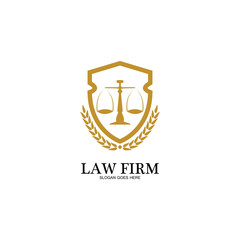 Law Firm logo and icon design template-vector