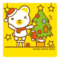 Naklejka premium ハニーハニーべあ クリスマス