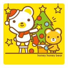 Naklejka premium ハニーハニーべあ クリスマス・親子