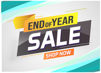 End of year Sale word concept vector illustration with lines and 3d style, landing page, template, ui, web, mobile app, poster, banner, flyer, background, gift card, coupon, label, wallpaper