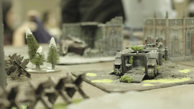 Minature medieval set close up