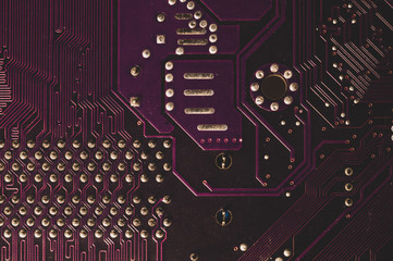 Electronic circuit board abstract background. computer hardware. motherboard close up. micro...