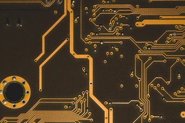Electronic circuit board abstract background. computer hardware. motherboard close up. micro...