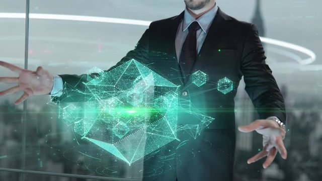 Businessman with Search Engine Optimization hologram concept