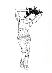 dancer hand drawn illustration,art design