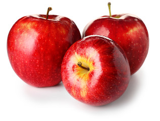 Fresh ripe apples on white background