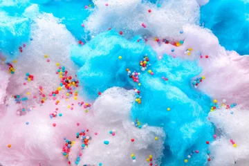 Foto auf Acrylglas Tasty cotton candy with sprinkles, closeup © Pixel-Shot