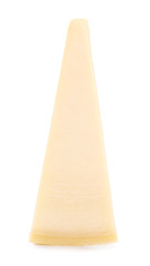 Tasty Parmesan cheese on white background