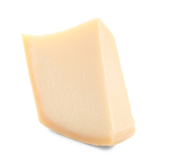 Tasty Parmesan cheese on white background
