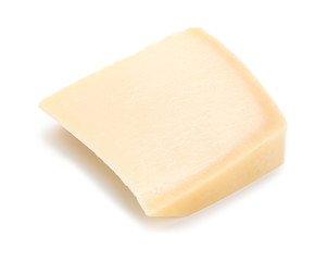 Tasty Parmesan cheese on white background